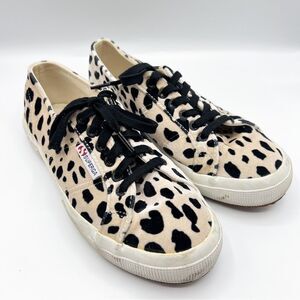 Superga Velvet Classic Lace Up Sneakers in Dalmatian 8